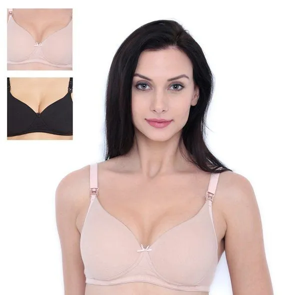 Inner Sense Organic Cotton Antimicrobial Nursing Bra Pack of 3 - Multi-Color