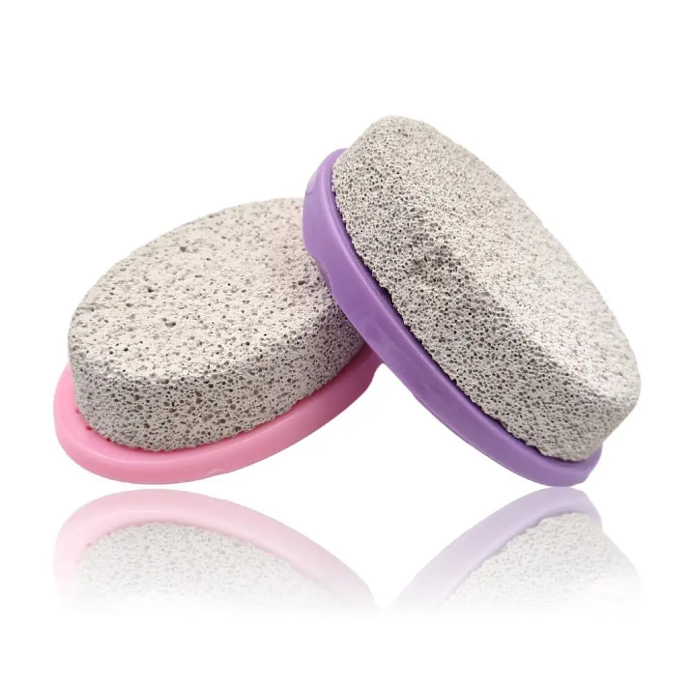 Majestique 2Pcs Pumice Stone With Grip Pedicure Tools for Dead Skin, Heels, Elbows, Hands - Color May Vary