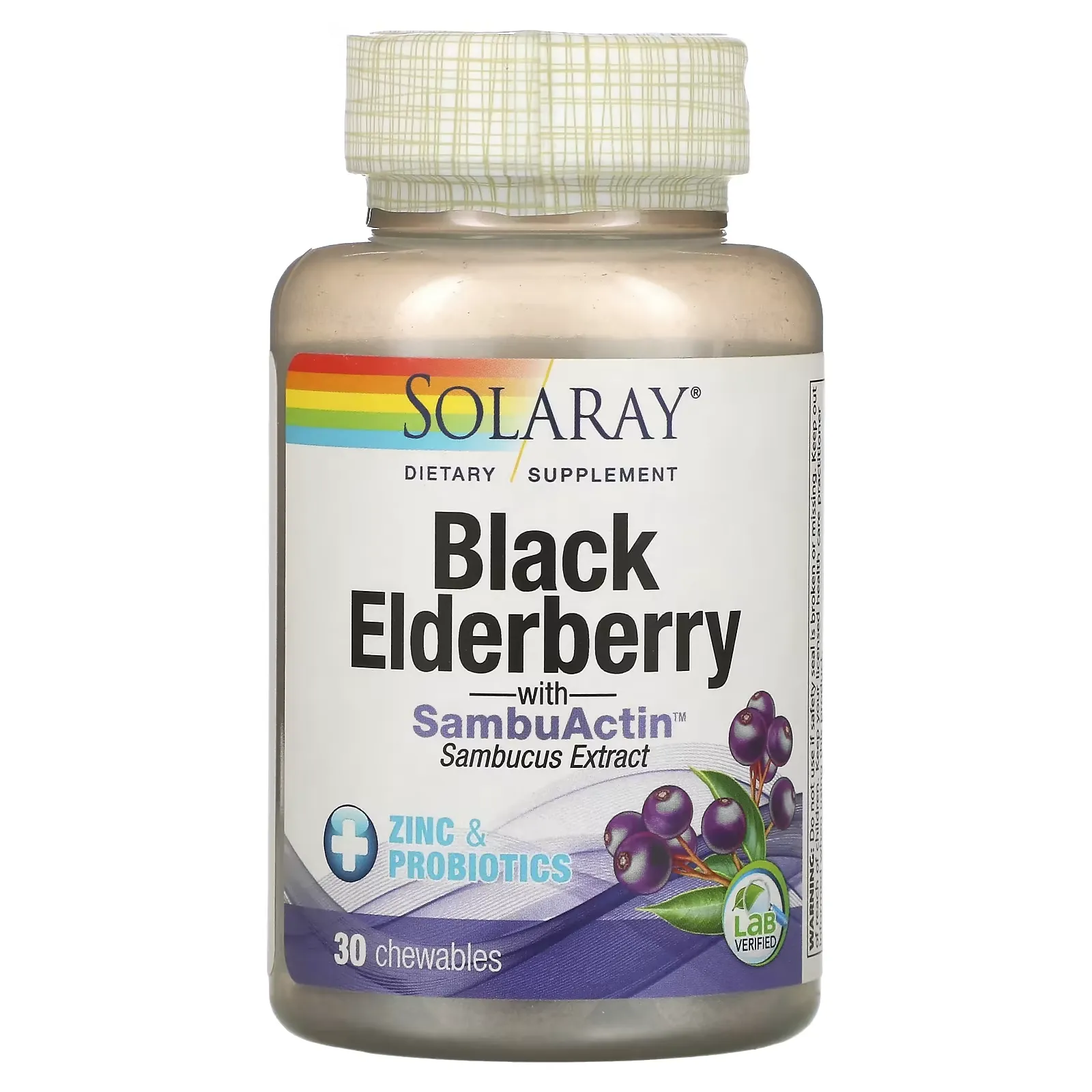 Black Elderberry With SambuActin, 30 Chewables