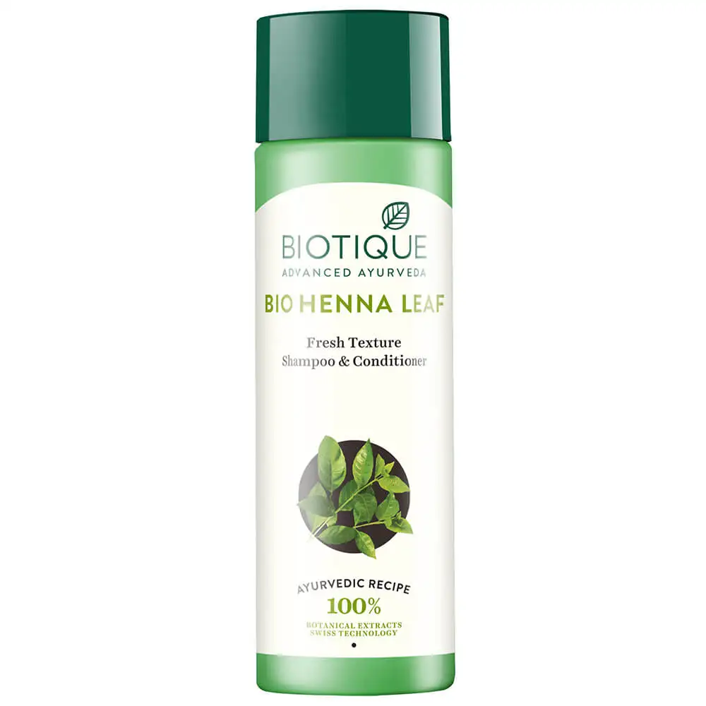 Biotique Bio Henna Leaf Fresh Texture Shampoo & Conditioner,  120 ml  for All Hair Types