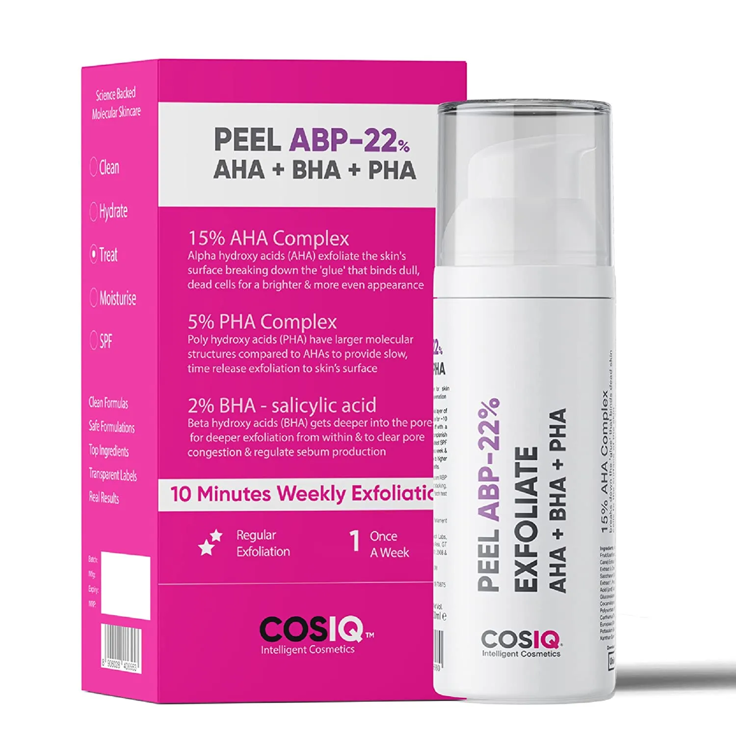 Cos-IQ Peel ABP-22% Exfoliate AHA + BHA + PHA Beginner Friendly Serum