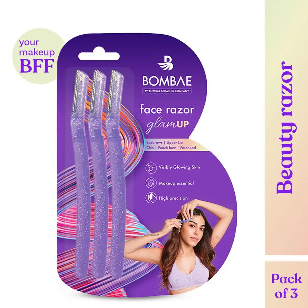Bombae GlamUP beauty razor | Reusable & painless face razor | Pack of 3 100 gm