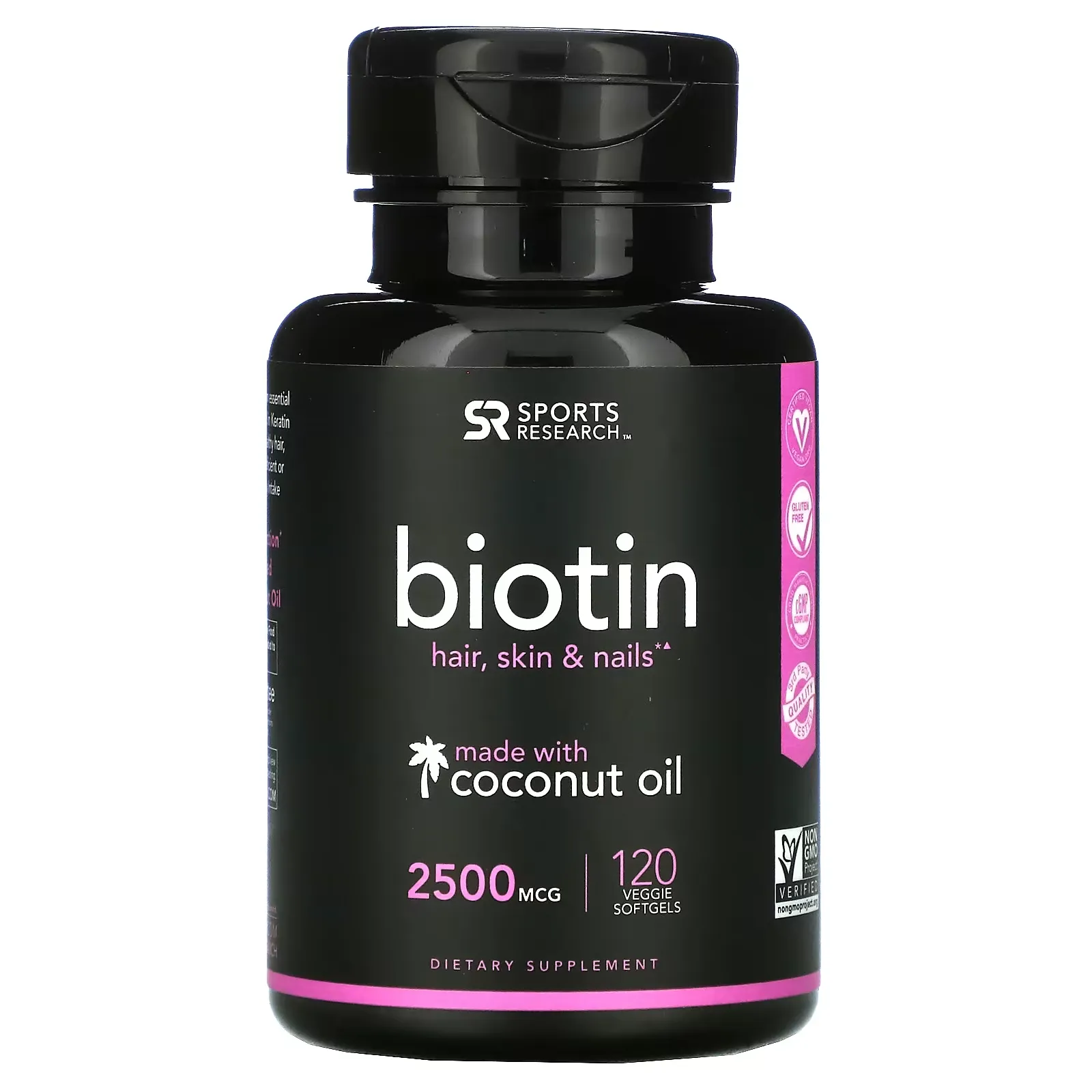 Biotin with Coconut Oil, 2,500 mcg, 120 Veggie Softgels