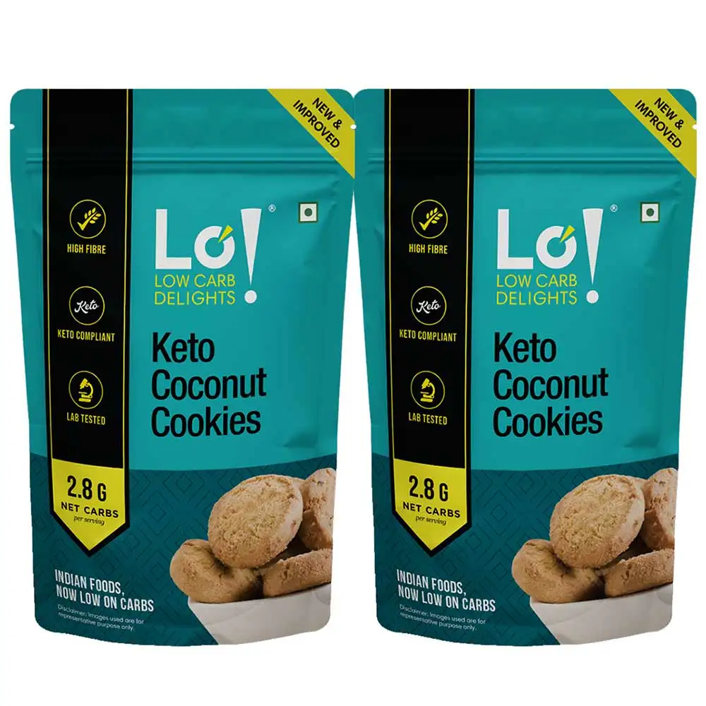 Lo! Foods Keto Cookie,  Coconut (Pack of 2)  200 g