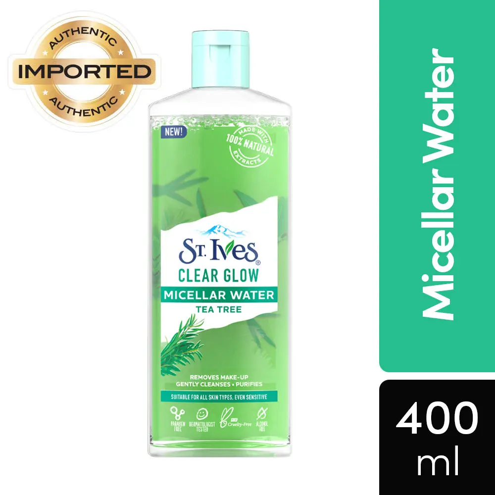 St. Ives Clear Glow Tea Tree Micellar Water with 100% Natural Extracts (400 ml)