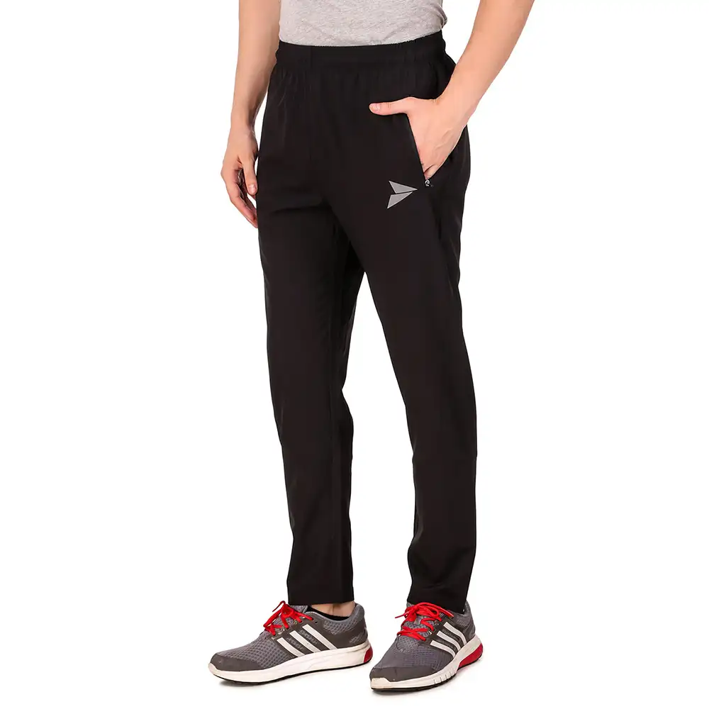 Fitinc N S Polycotton Dryfit Casual Trackpant with Both Side Safety Zipper Pocket,  Black  XL