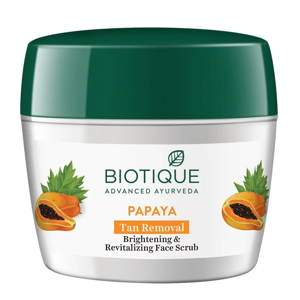 Biotique Papaya Tan Removal Brightening & Revitalizing Face Scrub 235gm Jar