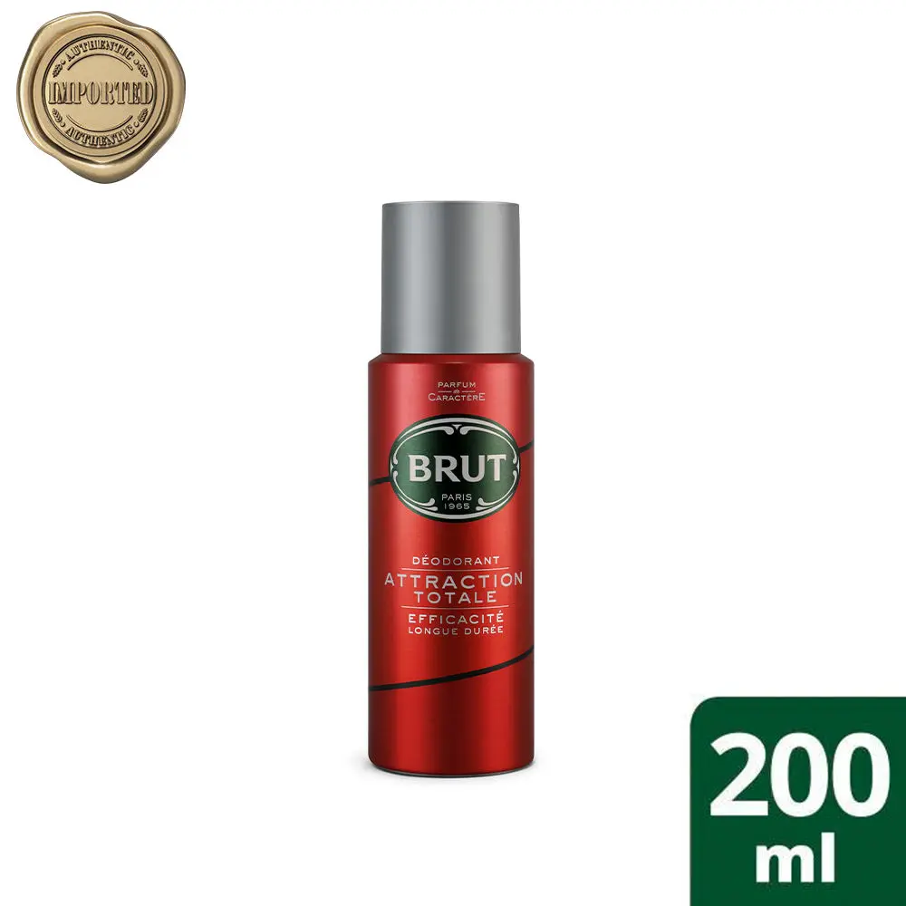 Brut Attraction Deodorant for Men, Long Lasting & Woody Fragrance Deo, 200 ml