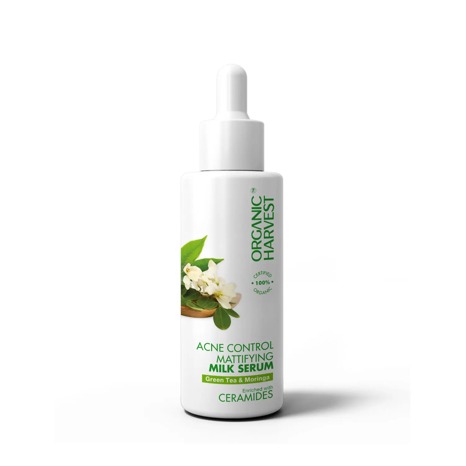 Organic Harvest Acne Control Mattifying Milk Serum:Green Tea & Moringa For Women To Revitalizes Skin