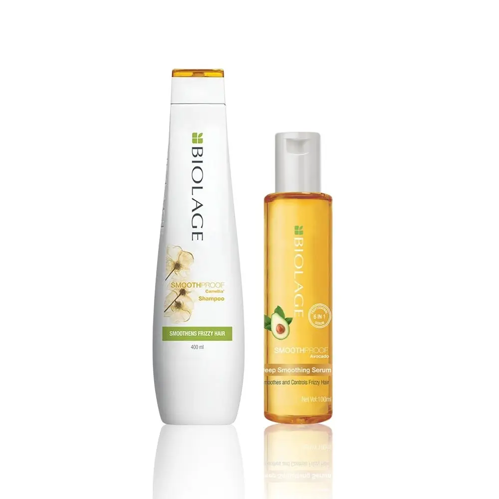 BIOLAGE Smoothproof Shampoo 200ml + BIOLAGE Smoothproof 6-in1 Deep Smoothening Serum (400ml+100ml)