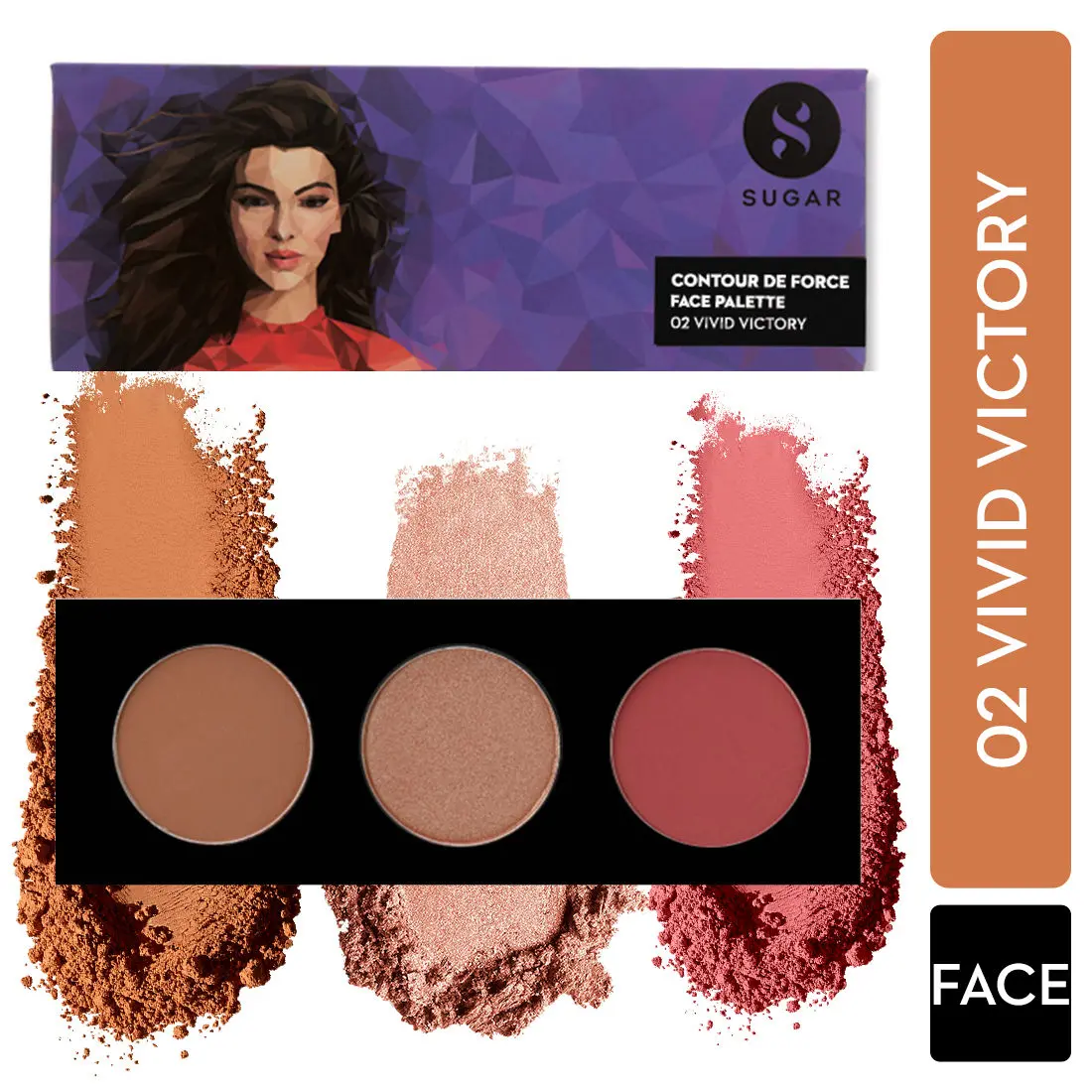 SUGAR Cosmetics Contour De Force Face Palette - 02 Vivid Victory