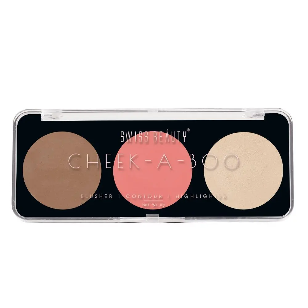 Swiss Beauty Cheek-A-Boo 3 In One Blusher|Contour|Highlighter 03