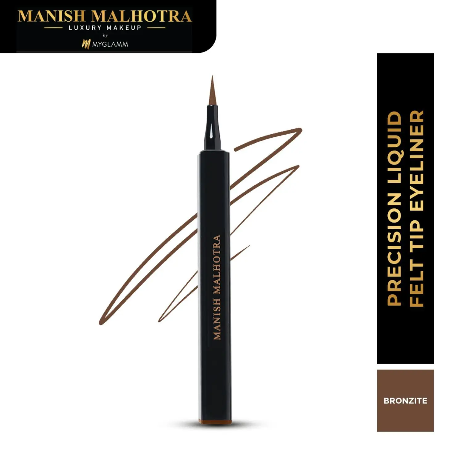 Manish Malhotra Beauty By MyGlamm Precision Liquid Eyeliner-(Brown) Bronzite-1ml