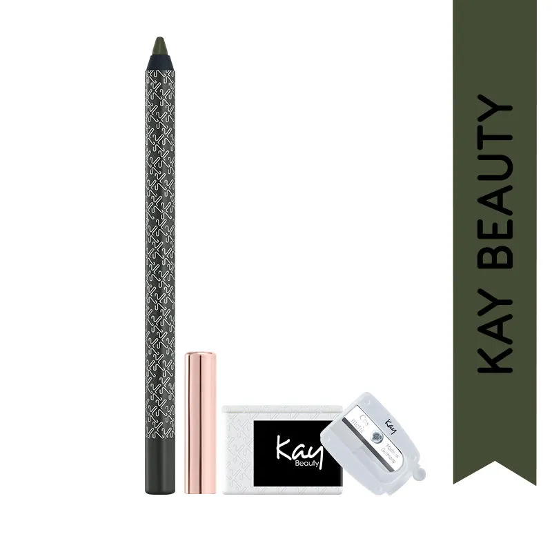 Kay Beauty Gel Eye Pencil (Olive) & Pencil Sharpener Combo