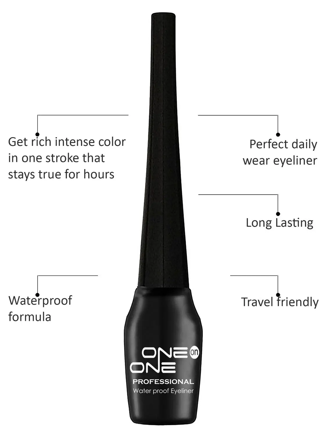 ONE on ONE Waterproof Eyeliner, Set of 8 (Black, Blue, Brown, Golden, Green, Silver, Purple, White)