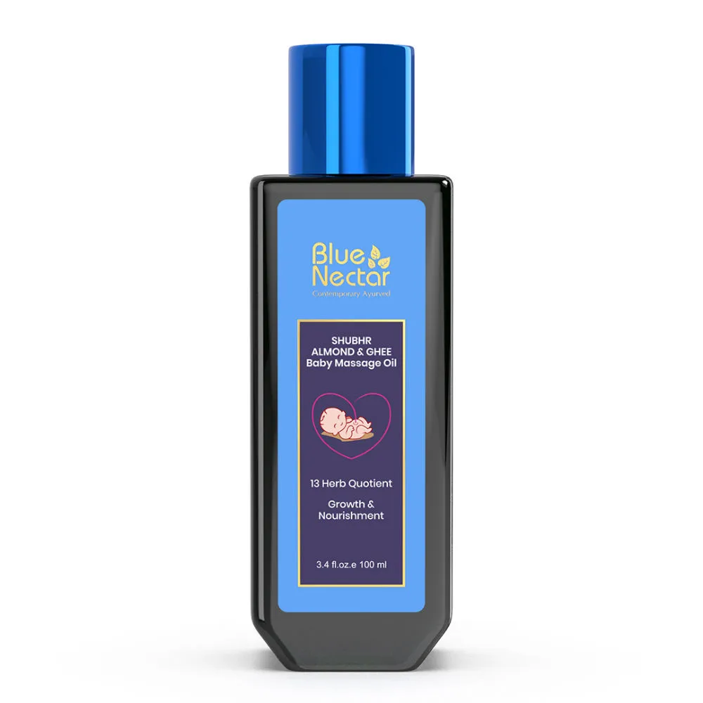 Blue Nectar Ayurvedic Baby Body Massage Oil with Ghee & Almond