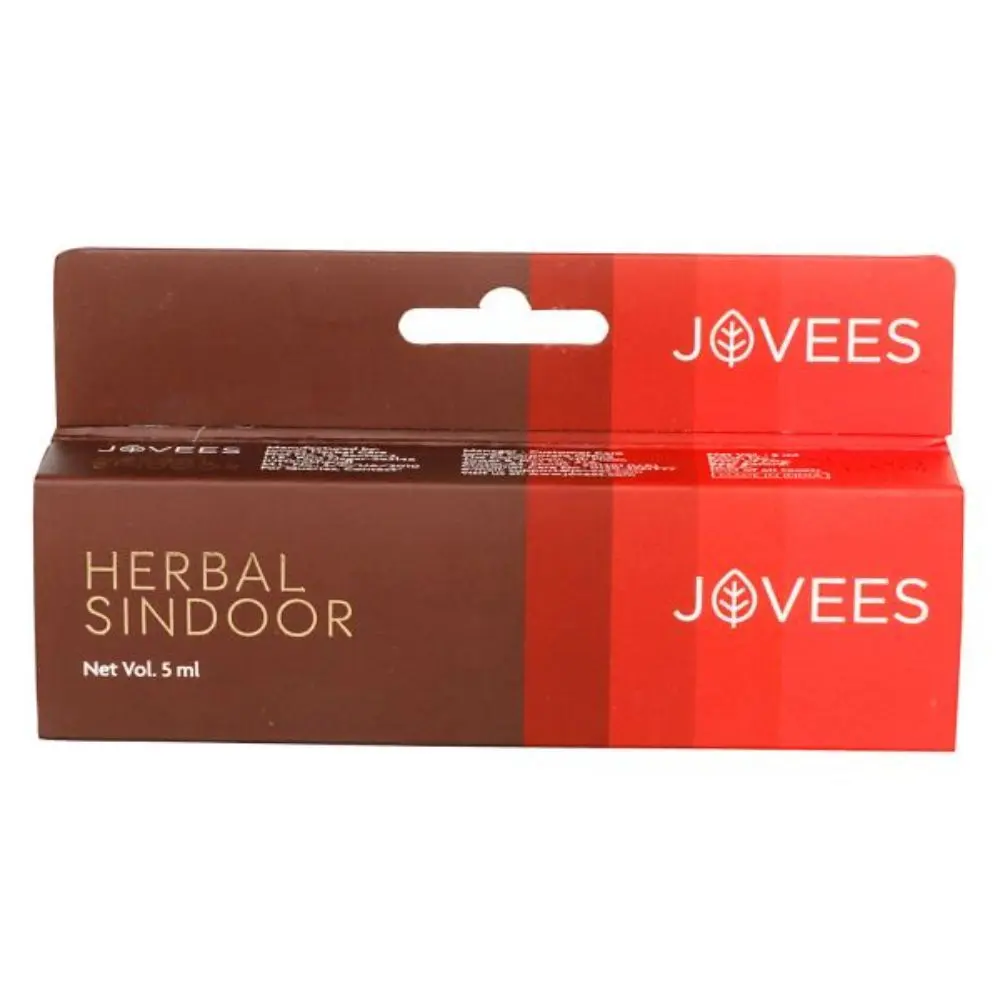 Jovees Herbal Sindoor | Water Resistant, Long Lasting, Smudge Proof, Quick Drying | Maroon/Red | 5ML