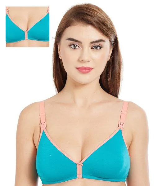 Inner Sense Organic Cotton Antimicrobial Nursing Bra Pack of 2 - Blue