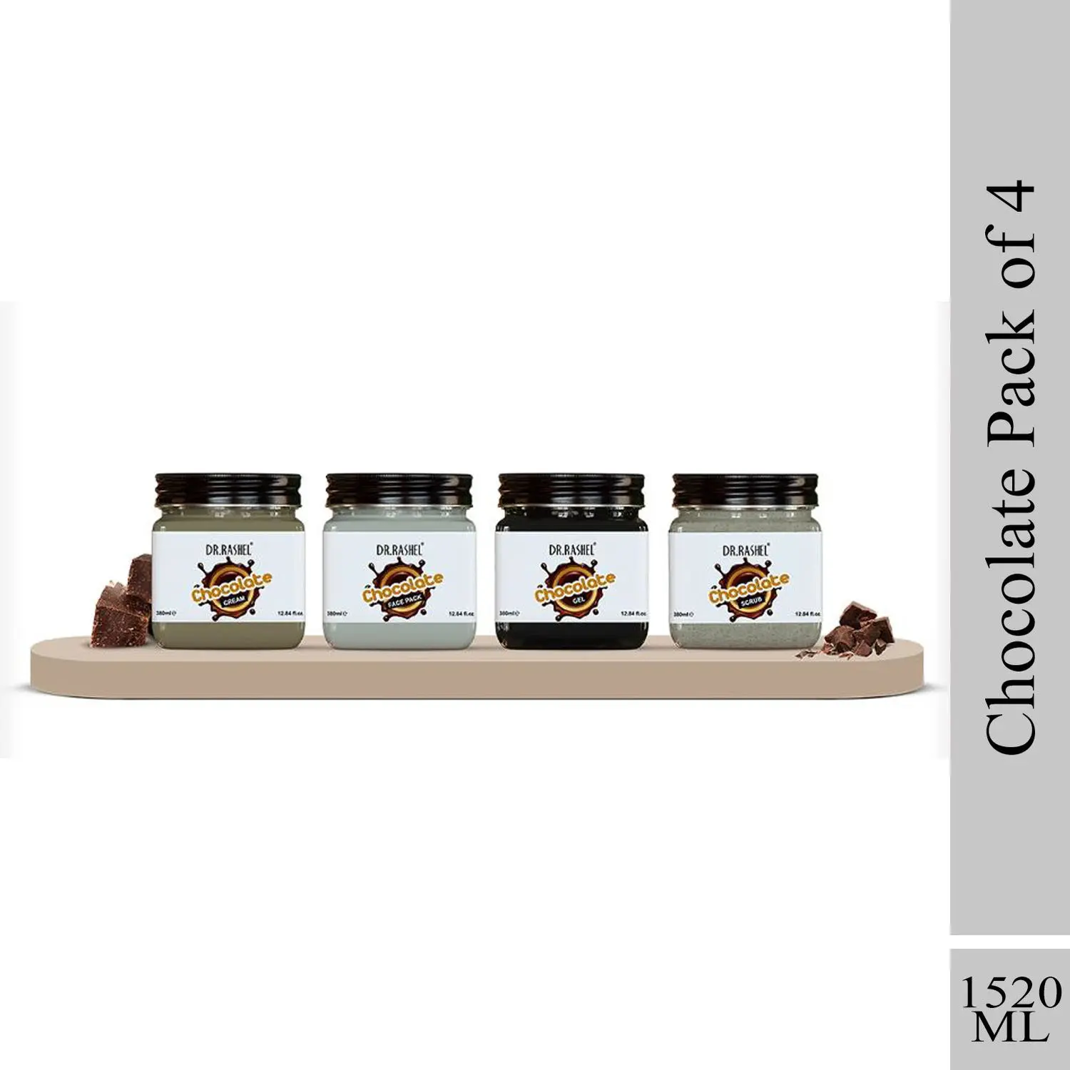 Dr.Rashel Chocolate Pack Of 4 (Scrub, Gel, Cream, And Face Pack) - (1520ml)