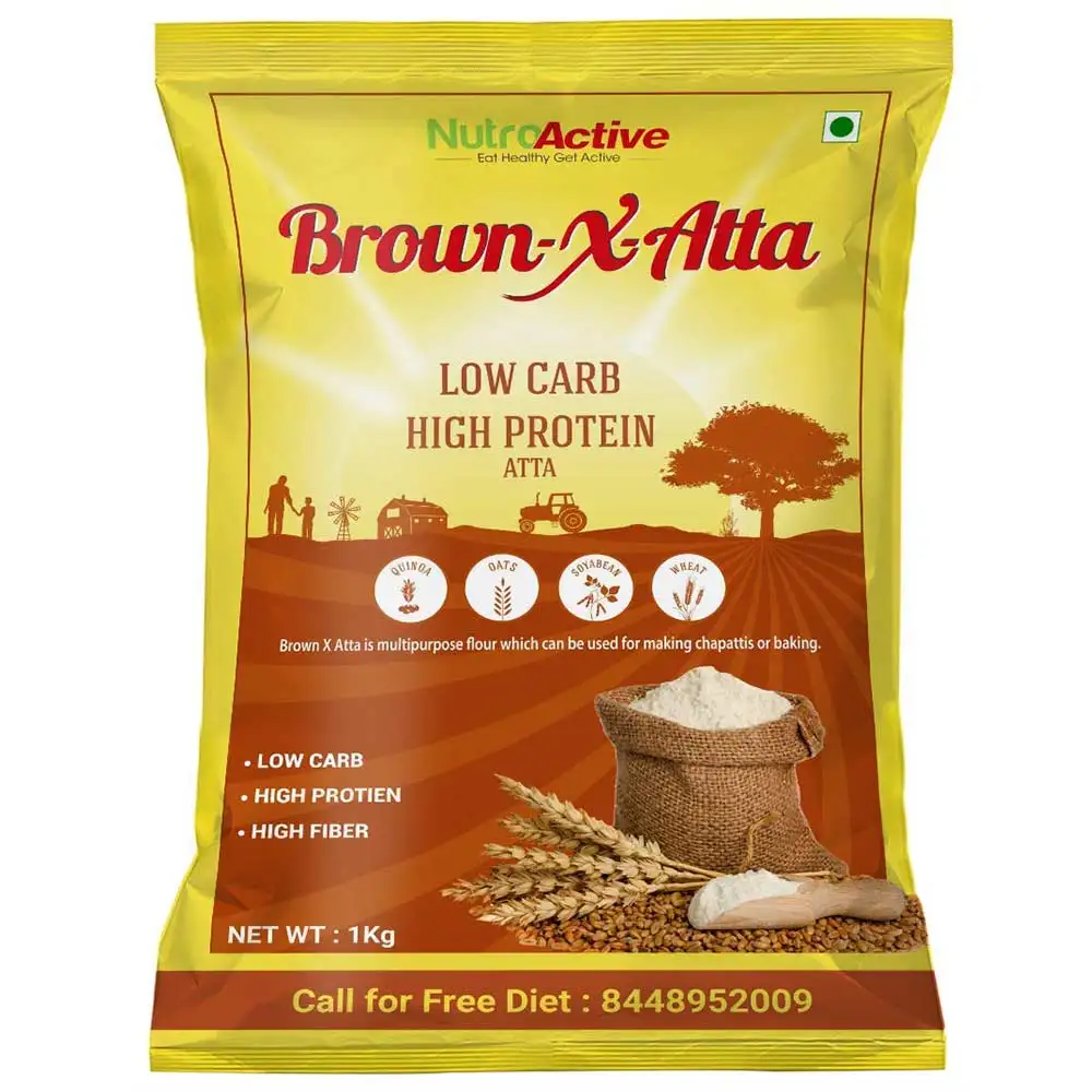 NutroActive Brown X Atta Low Carb High Protein,  Unflavoured  1 kg