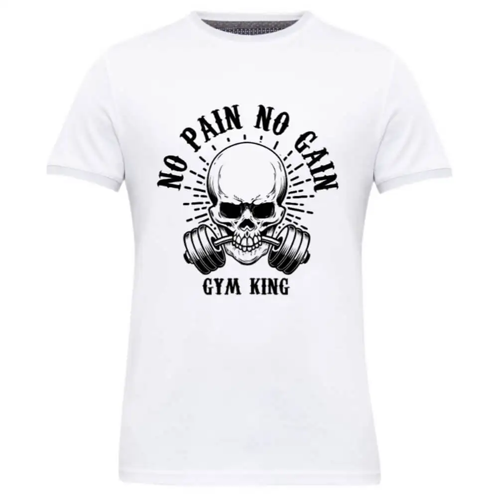 Gym Brute Gym King T Shirt,  White  XL