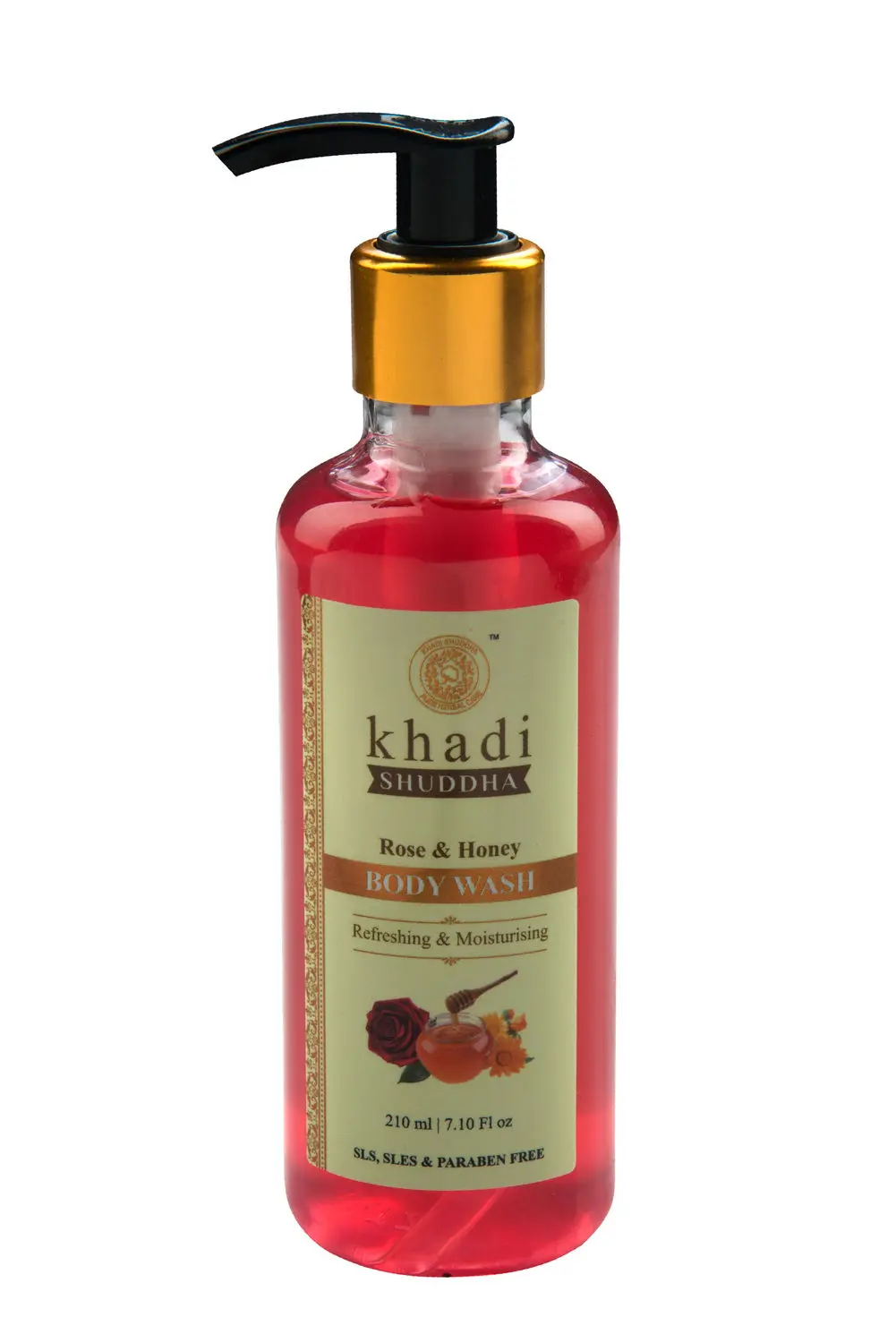 Khadi Shuddha Rose & Honey Body Wash Refreshing & Moisturizing (Sls, Sles & Paraben Free)