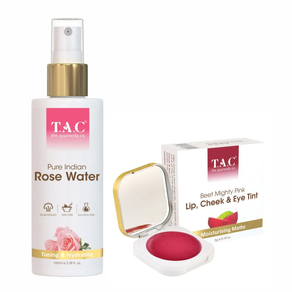 TAC - The Ayurveda Co. Rose Water Toner & Beetroot Lip & Cheek Tint