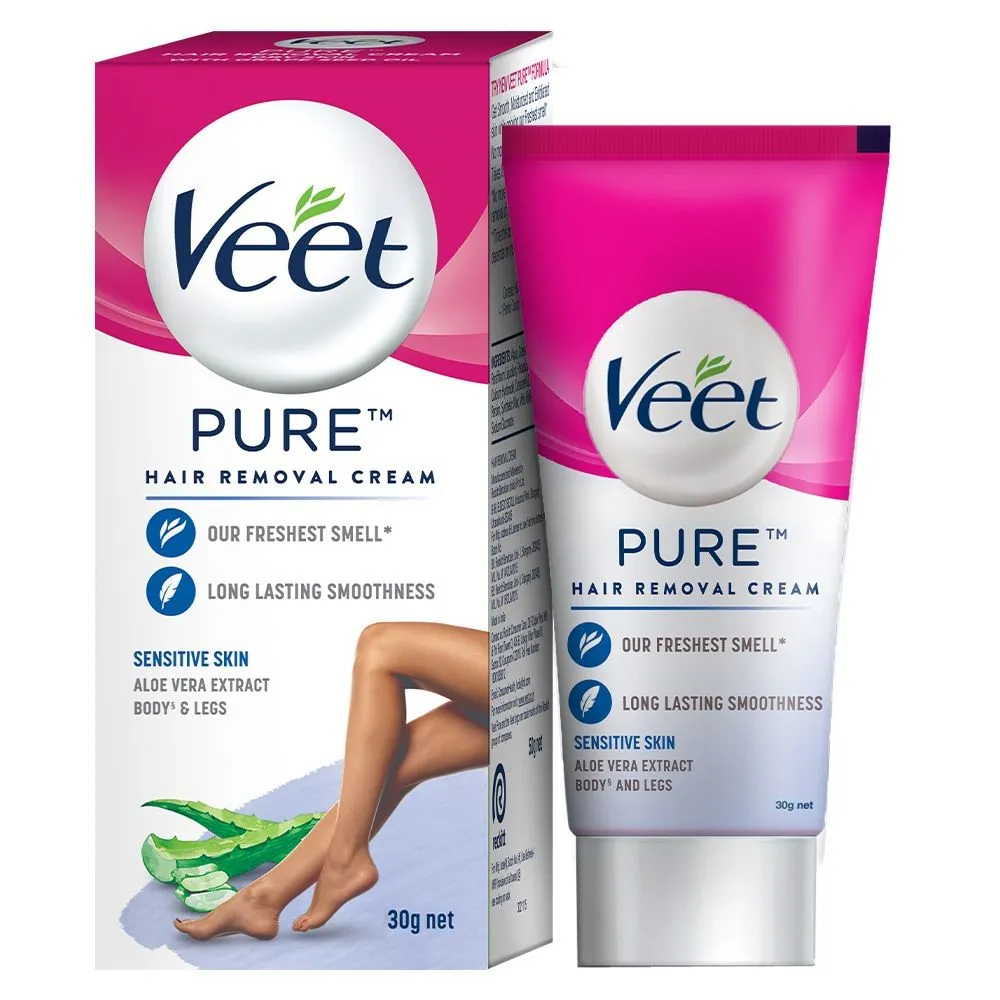 Veet Pure Hair Removal Cream for Women with No Ammonia Smell, Sensitive Skin