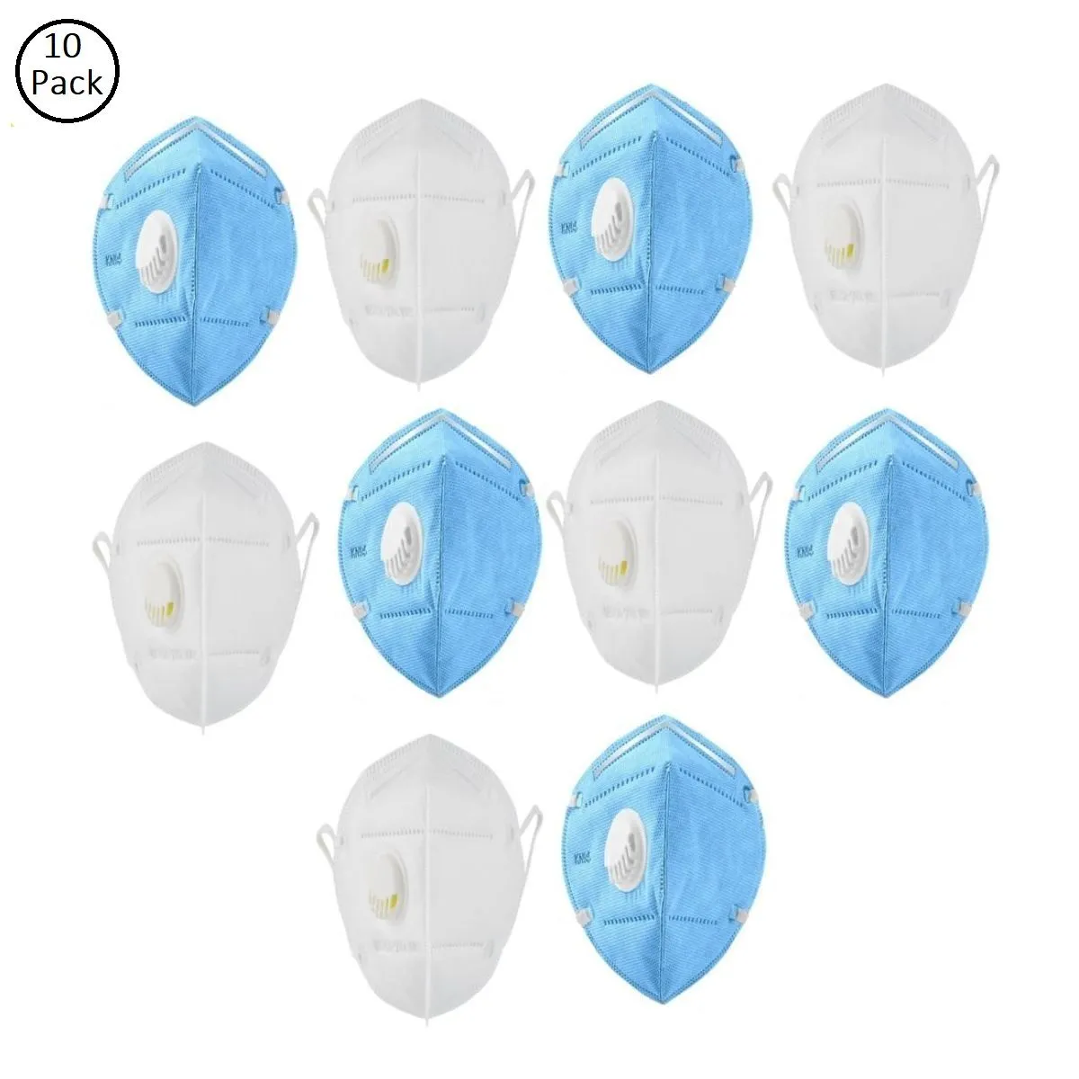 OOMPH Pack of 10 Anti-Pollution Reusable 5 Layer Mask - White Blue