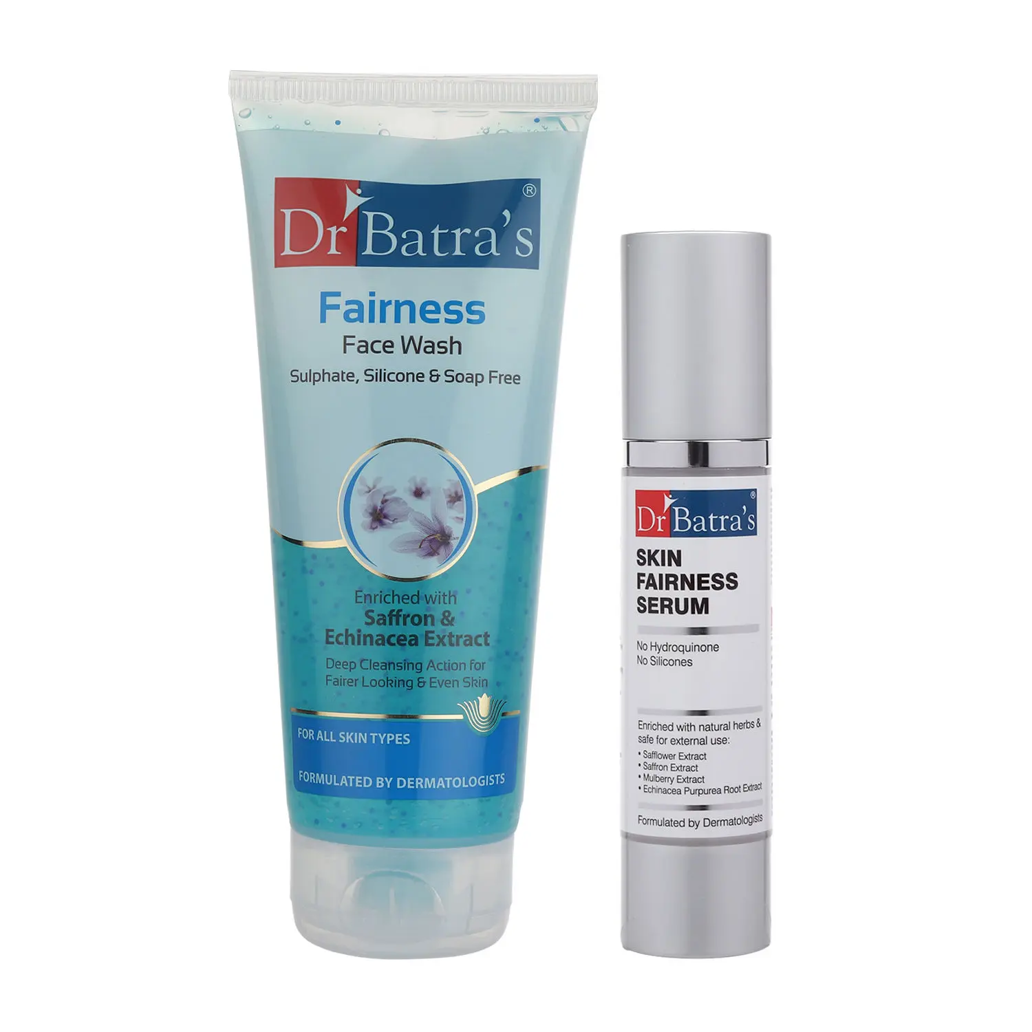 Dr Batra's Fairness Face Wash 200 gm. And Skin Fairness Serum - 50 g (Pack of 2 Men and Women)