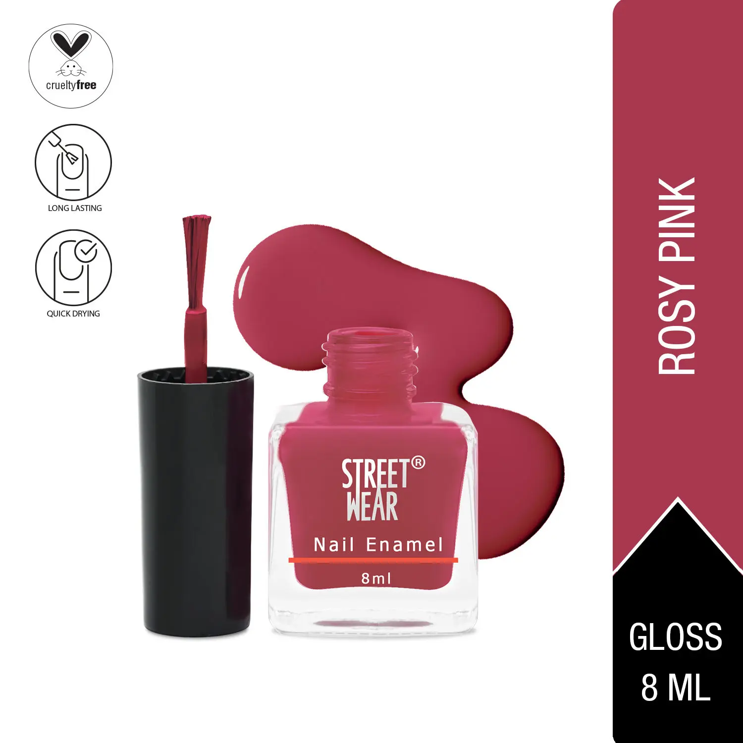 Street Wear Nail Enamel (Revamp) Rosy Pink (8 ml)