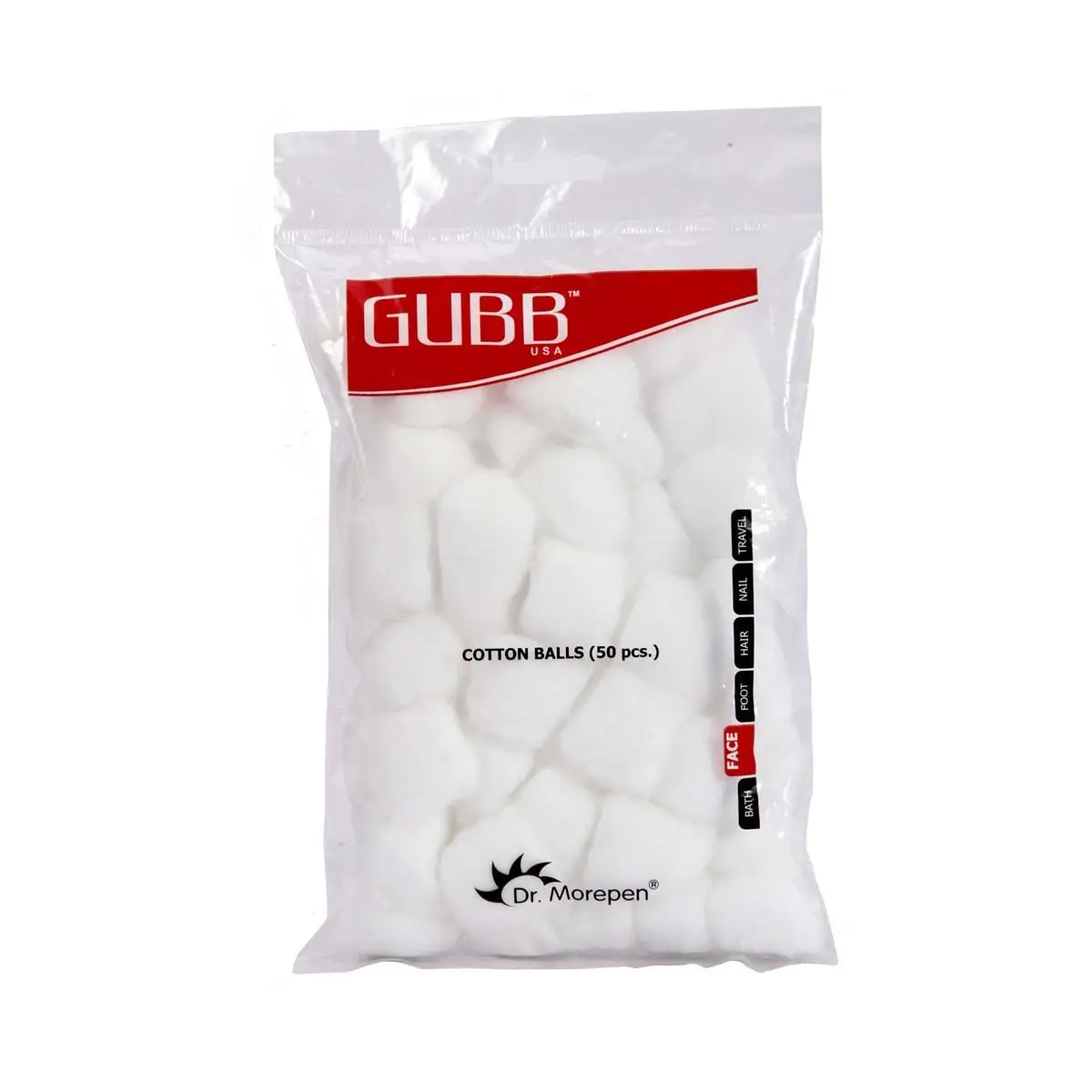 GUBB White Cotton Balls For Makeup Removal (50 Pcs)