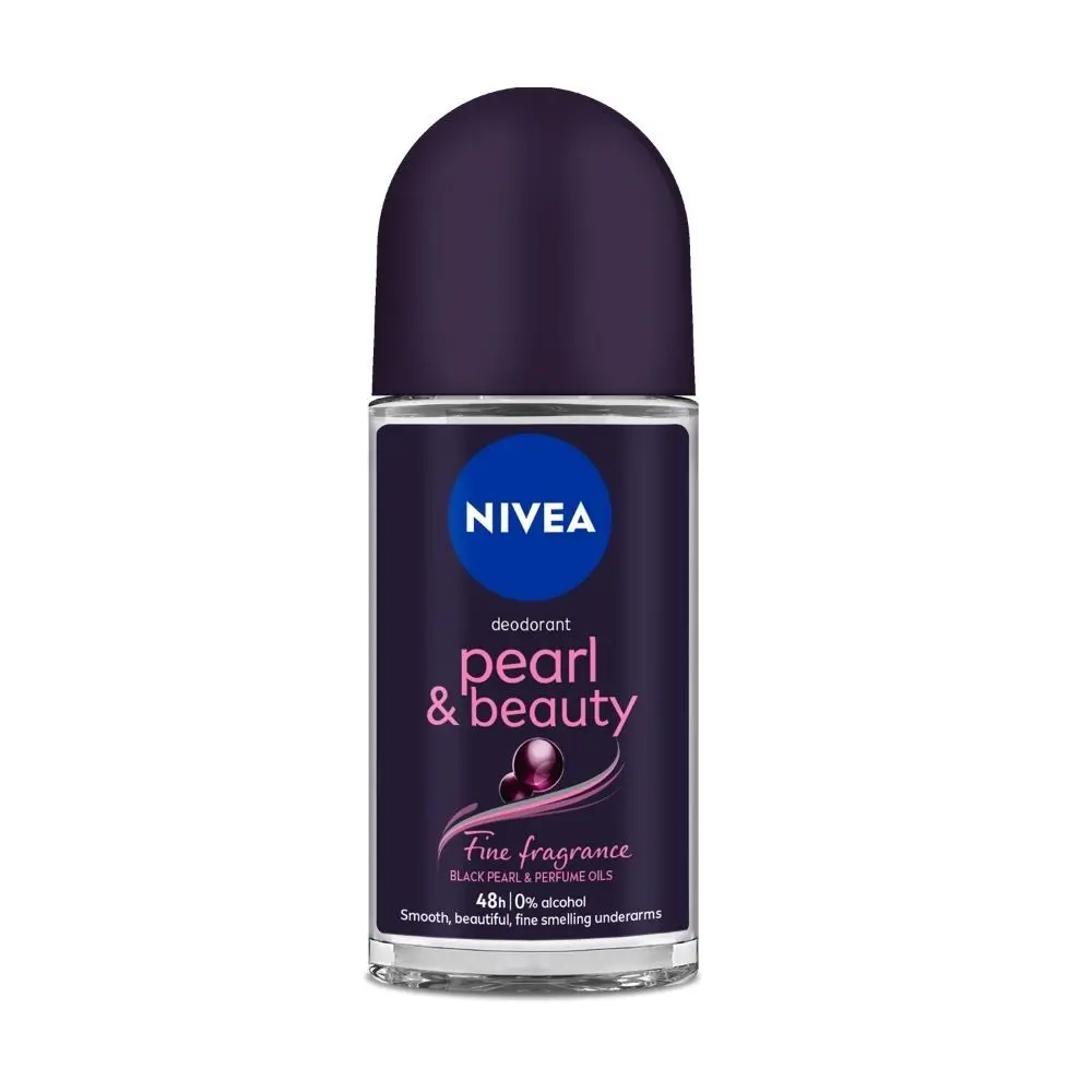 NIVEA Women Deodorant Roll on, Pearl & Beauty Fine Fragrance for Fragrant Smooth & Beautiful Underarm Skin (50 ml)