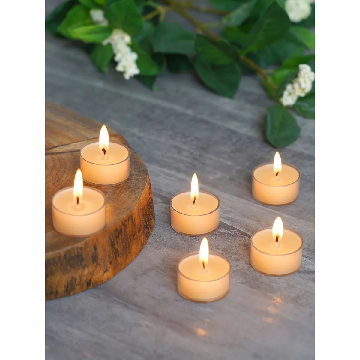 Pure Home + Living Beige Divine Acrylic Tealights (Set of 24)