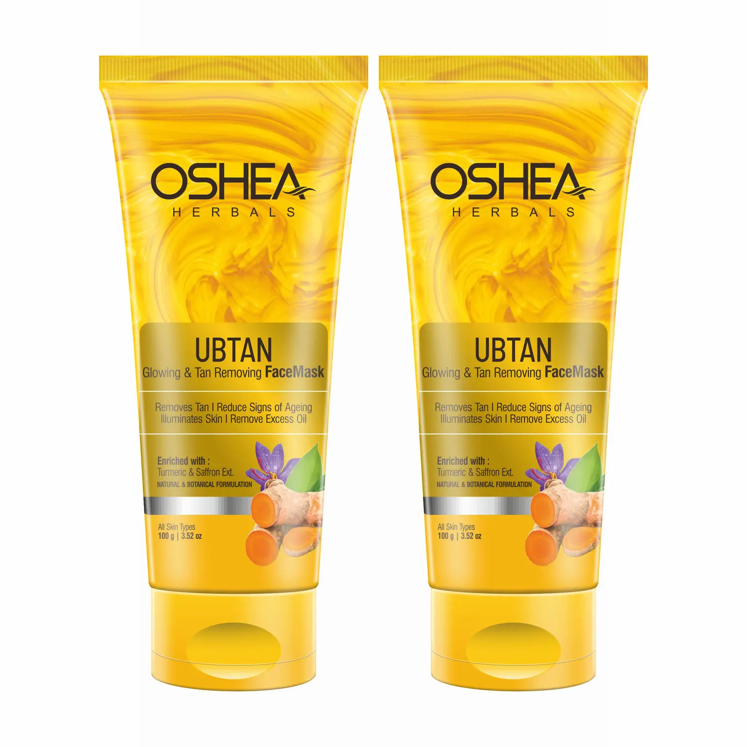 OSHEA HERBALS UBTAN GLOWING & TAN REMOVING FACE MASK(Pack of 2 )