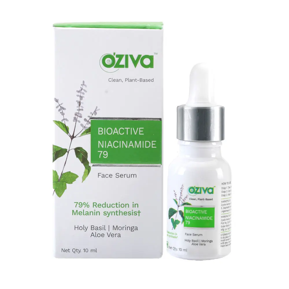 OZiva Bioactive Niacinamide79 Face Serum for 79% Reduction In Melanin Synthesist, 10 ml