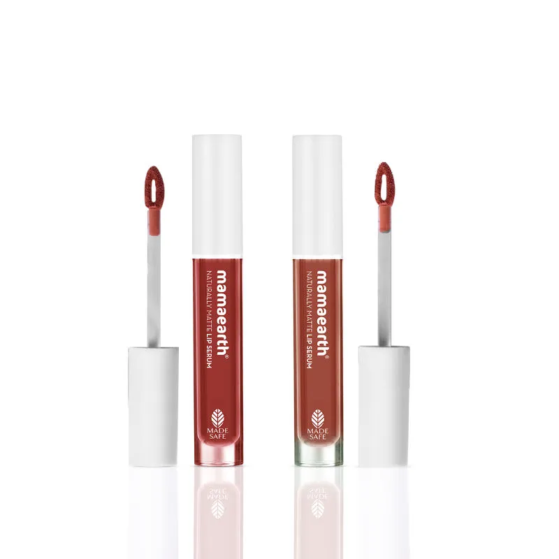 Mamaearth Matte for You Lipstick Duo Naturally Matte Caramel & Chocolate Truffle Liquid Lipstick