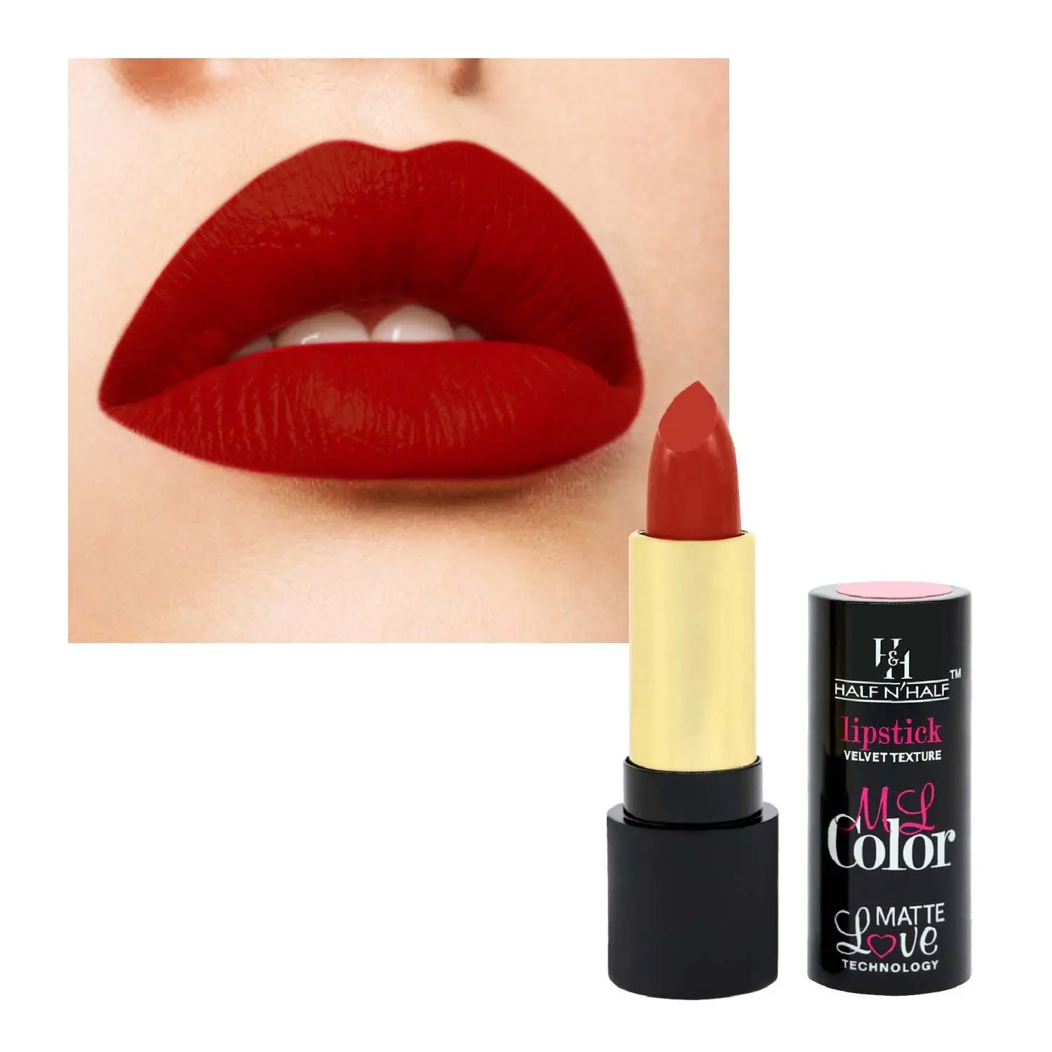 Half N Half Velvet Matte Texture Lipstick My Colour, Lusty-Rust (3.8gm)