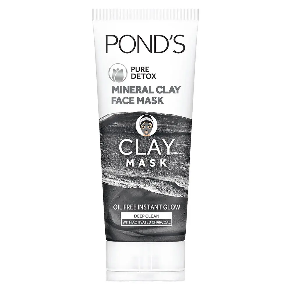 Ponds Pure Detox Mineral Clay Activated Charcoal Oil Free Glow Face Mask