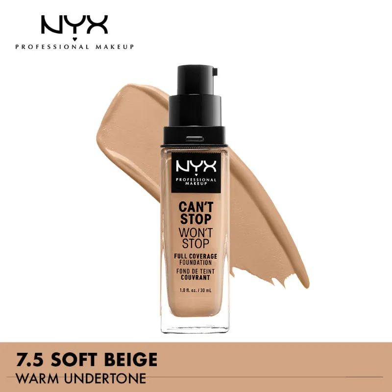 NYX Professional Makeup Cant Stop Wont Stop Full Coverage Foundation - Soft Beige(30ml)