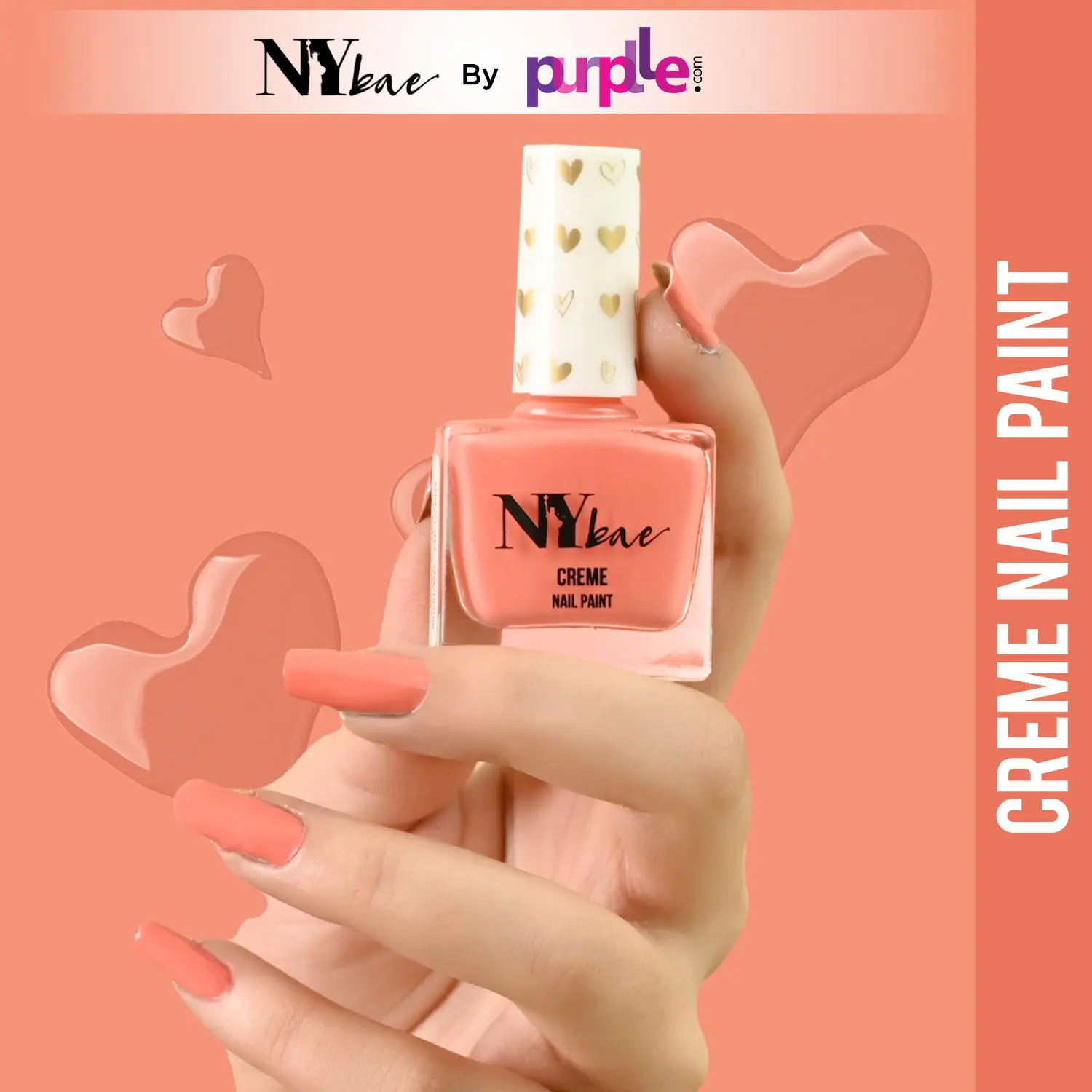 NY Bae Creme Nail Paint - Rose Beige 34 (10 ml) | Pink | Rich Pigment | Chip-proof | Full Coverage | Travel Friendly | Vegan