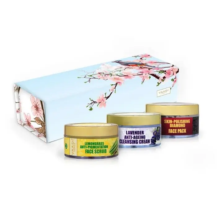 Vaadi Herbals Exotic Radiance Skin Care Herbal Gift Set (Cherry Tree with Beautiful Sparrow) (170 g)