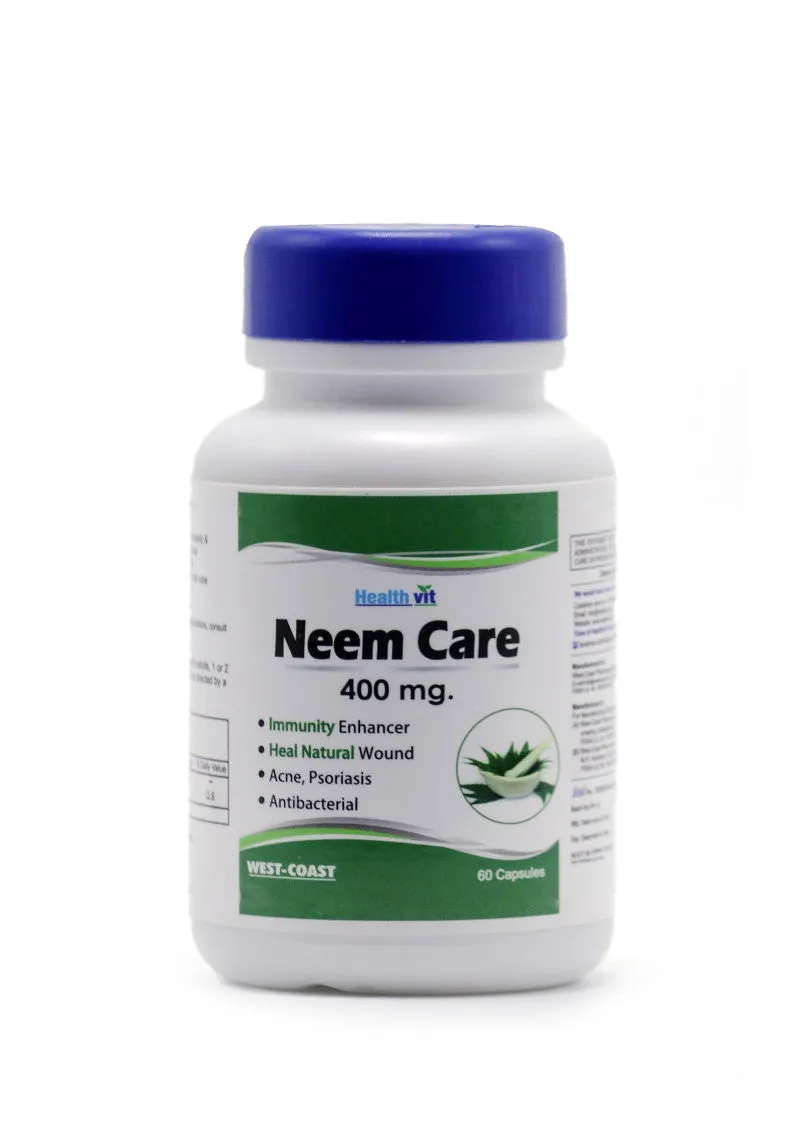 HealthVit Nim Care Neem Powder 400mg Capsules (Pack Of 2)