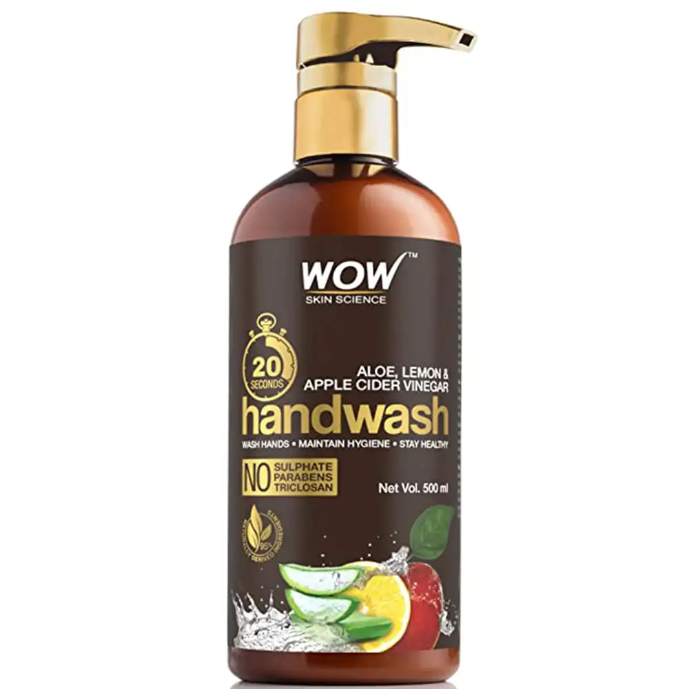 WOW Skin Science Hand Wash,  Aloe, Lemon & Apple Cider Vinegar  500 ml  Pump