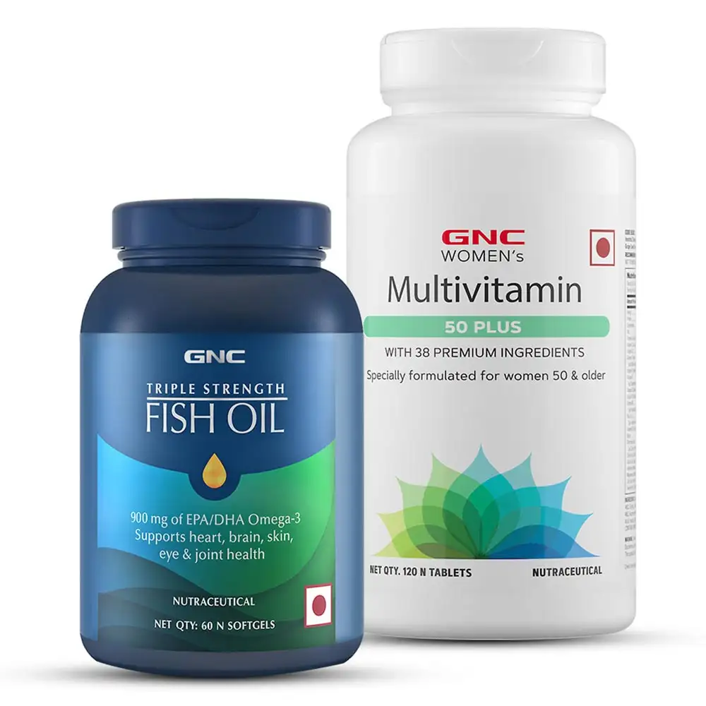 GNC Triple Strength Fish Oil & Women's Multivitamin 50 Plus Combo,  2 Piece(s)/Pack