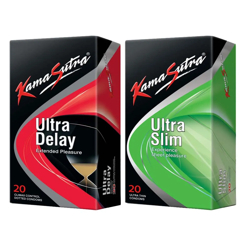 KamaSutra Ultraslim Condoms For Men, 10 Units & Longlast Delay Spray For Men 12g