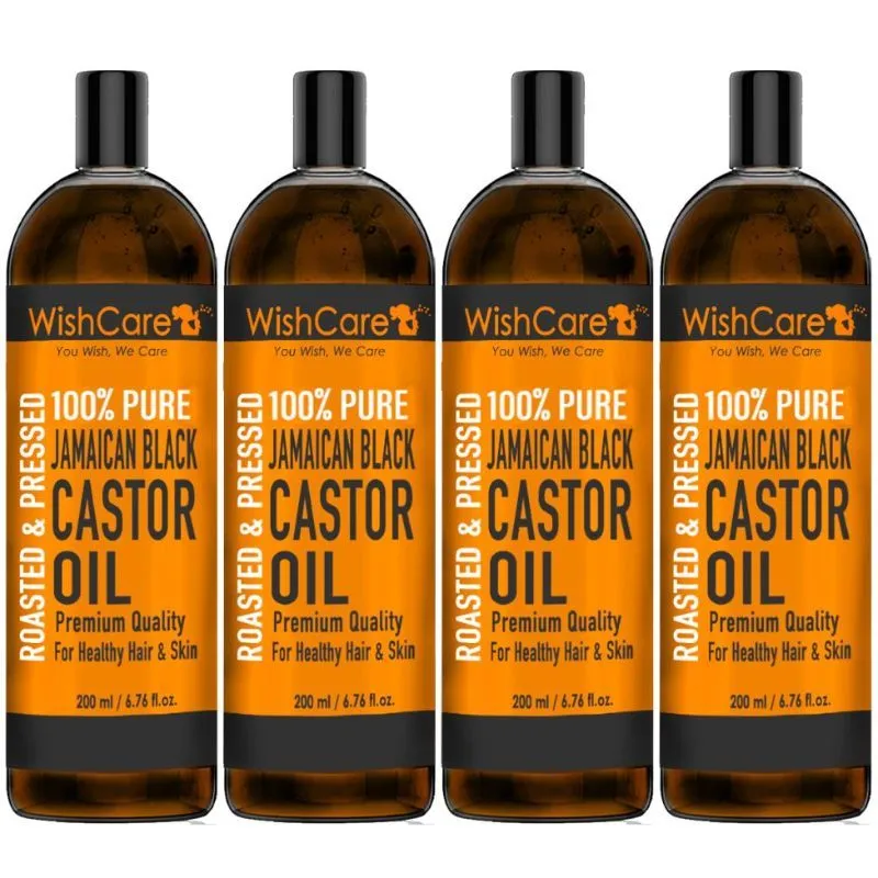 Wishcare Jamaican Black Castor Oil - Roasted & Pressed (Pack Of 4)