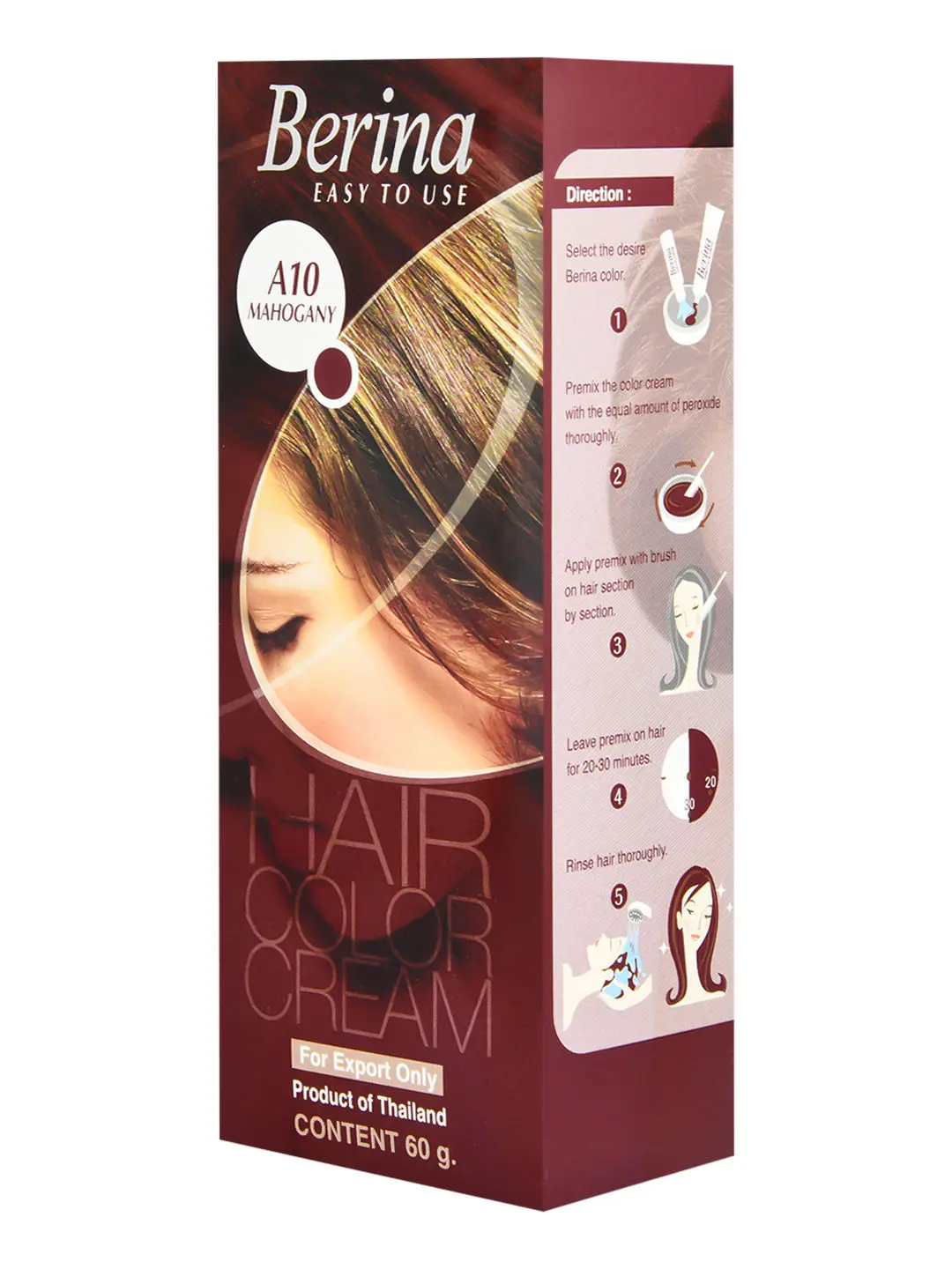 Berina A10 Mahogany Hair Color Cream 60gm