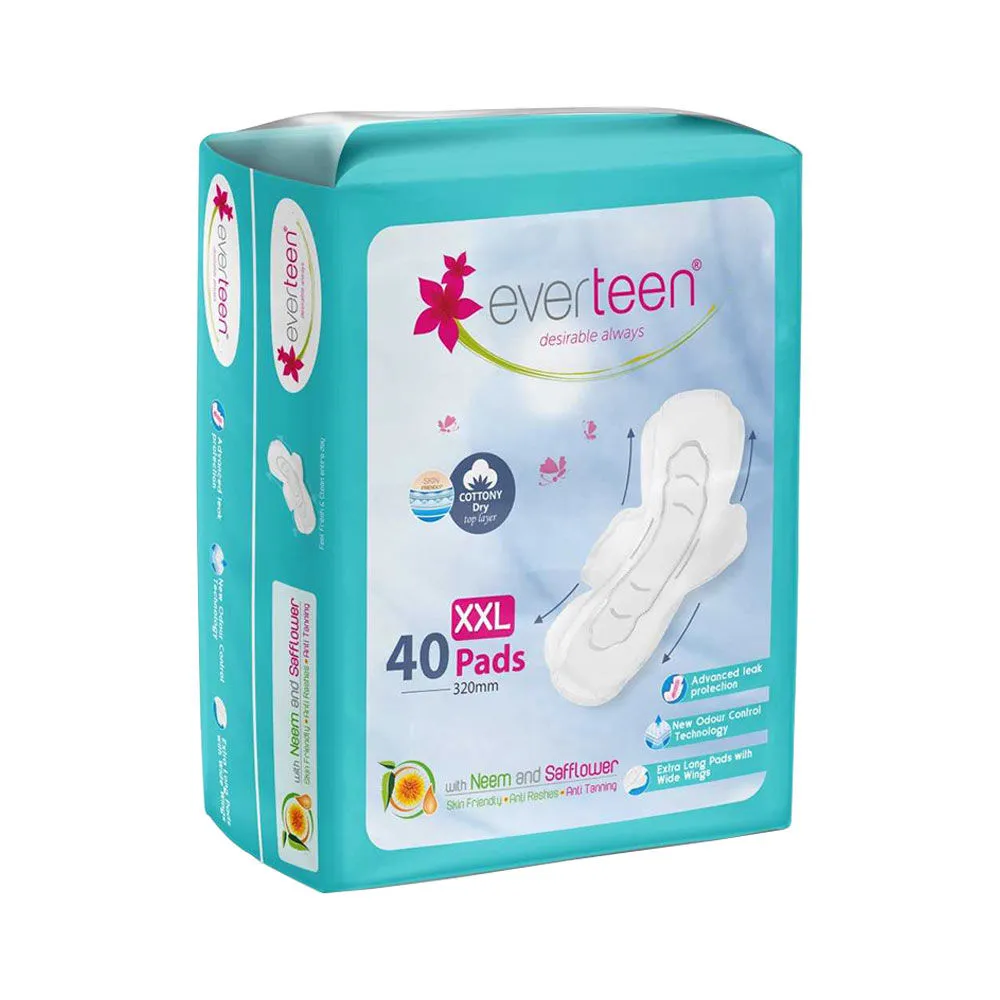 Everteen Neem & Safflower XXL Cottony-Dry Sanitary Pads - 40 Pads