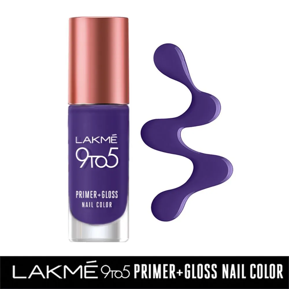 Lakme 9 To 5 Primer + Gloss Nail Colour - Purple Magic